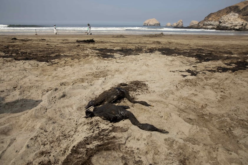 Crudo derramado por refinería de Repsol cubre playas de Perú