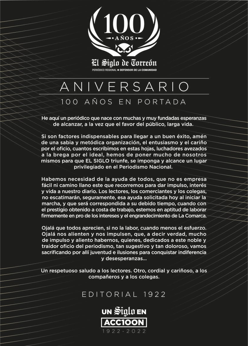 100 AÑOS EN PORTADA