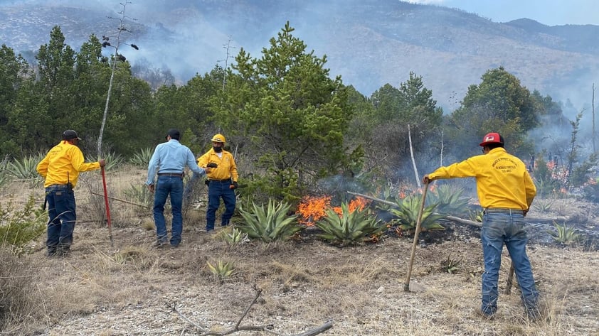 Continúa activo incendio forestal en Arteaga