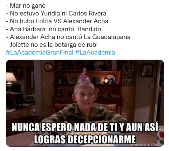 Los memes que dejó La Academia 2022