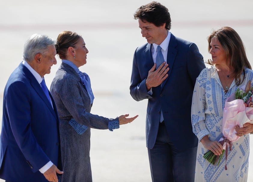 Justin Trudeau llega a México para reunirse con AMLO y Joe Biden