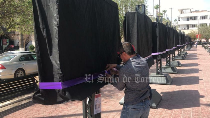 Se afectó la exposición en la Plaza Mayor.