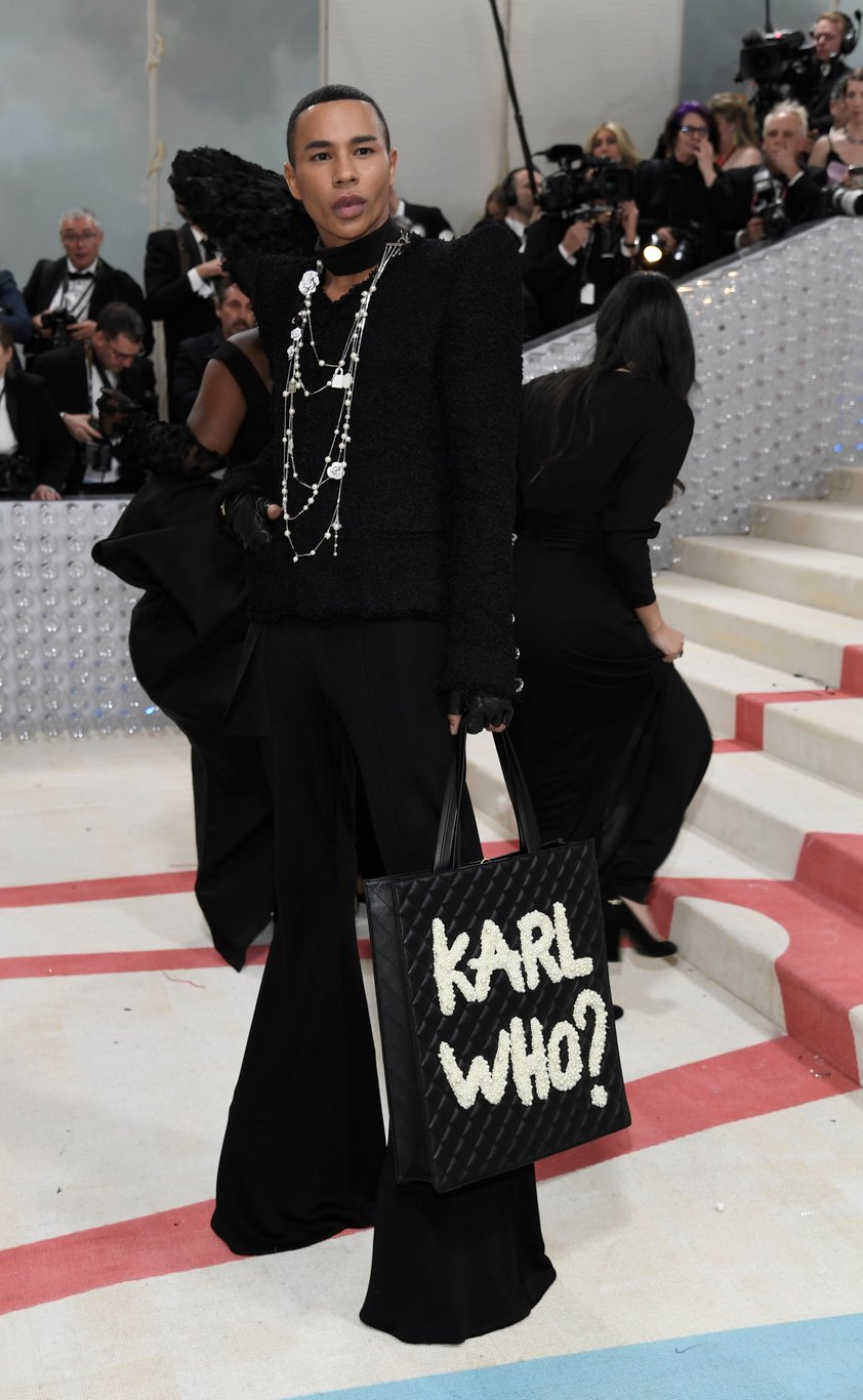 Olivier Rousteing attends The Metropolitan Museum of Art's Costume Institute benefit gala celebrating the opening of the 'Karl Lagerfeld: A Line of Beauty' exhibition on Monday, May 1, 2023, in New York. (Photo by Evan Agostini/Invision/AP)