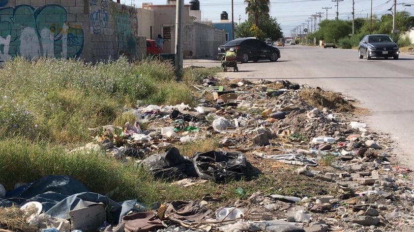 Focos de contaminación: En la colonia Villas Zaragoza también hay focos de contaminación, como este baldío de la calle Campo del Cedro.