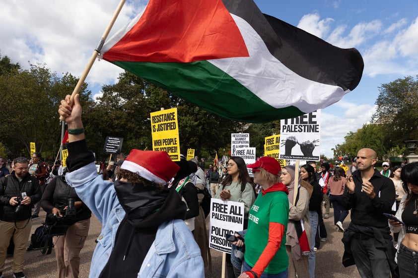 Simpatizantes de Palestina e Israel marchan en Estados Unidos