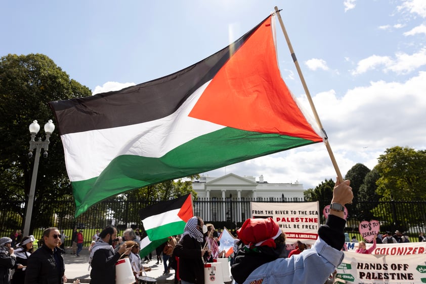 Simpatizantes de Palestina e Israel marchan en Estados Unidos