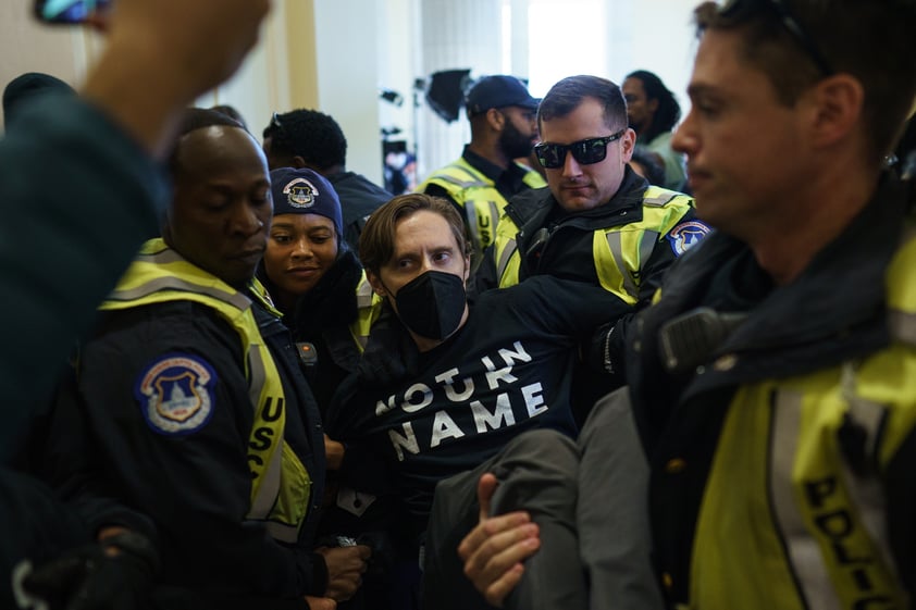 Manifestantes en Capitolio de Estados Unidos piden cese al fuego en Gaza