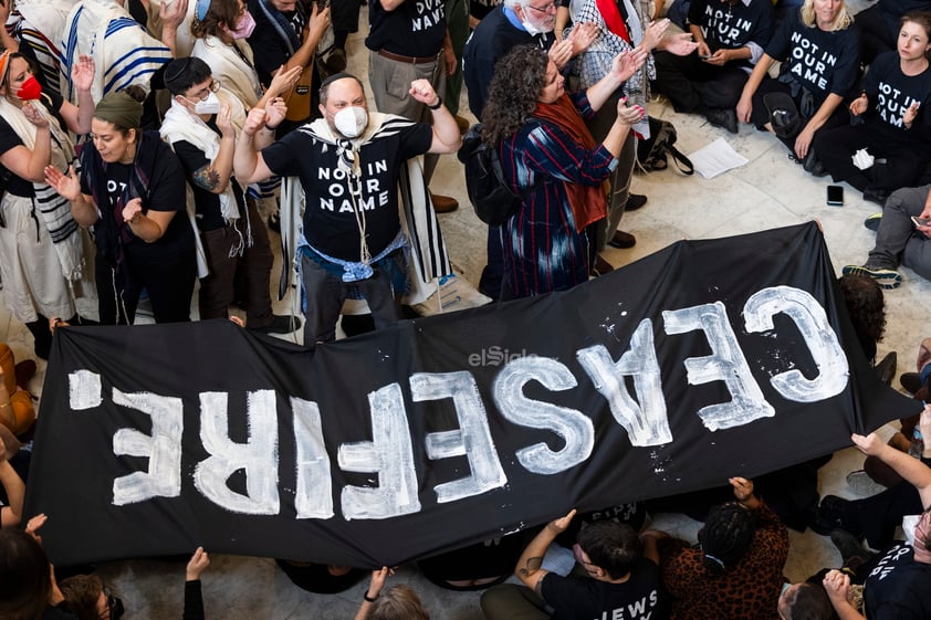 Manifestantes en Capitolio de Estados Unidos piden cese al fuego en Gaza