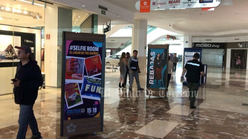 Conato de incendio en el centro comercial Galerías Laguna de Torreón. Fue necesario evacuar a los presentes, pero la situación fue controlada.