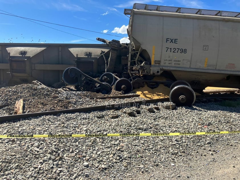 Se descarrila el tren frente a la colonia Carrillo Puerto de Gómez Palacio