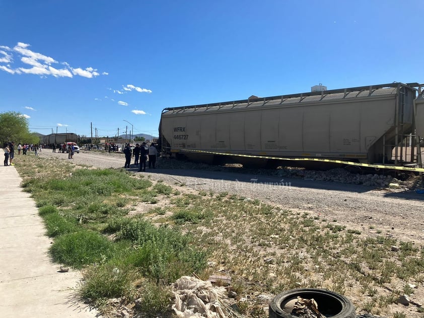 Se descarrila el tren frente a la colonia Carrillo Puerto de Gómez Palacio