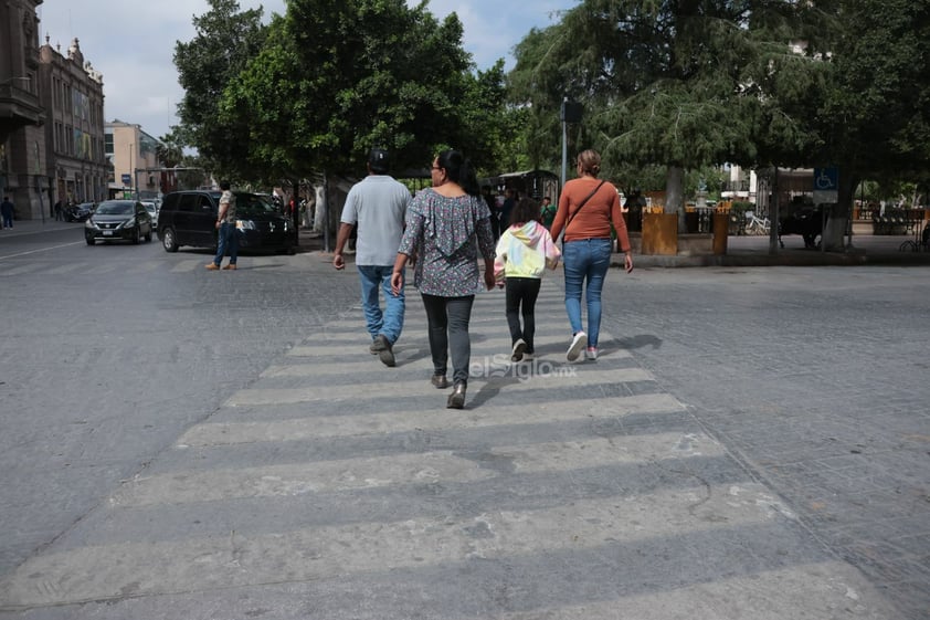 Precaución
En la imagen se aprecia como ciudadanos cruzan la calle de la manera correcta, utilizando las zonas peatonales delimitadas, de esta manera,  evitan en su mayoría que puedan ocurrir accidentes.