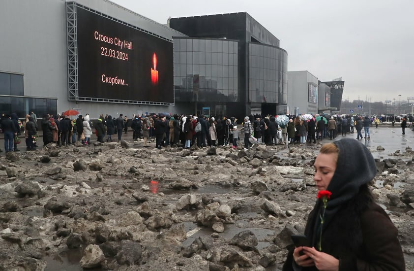 Rusia llora a víctimas tras atentado del Estado Islámico en el Crocus City Hall