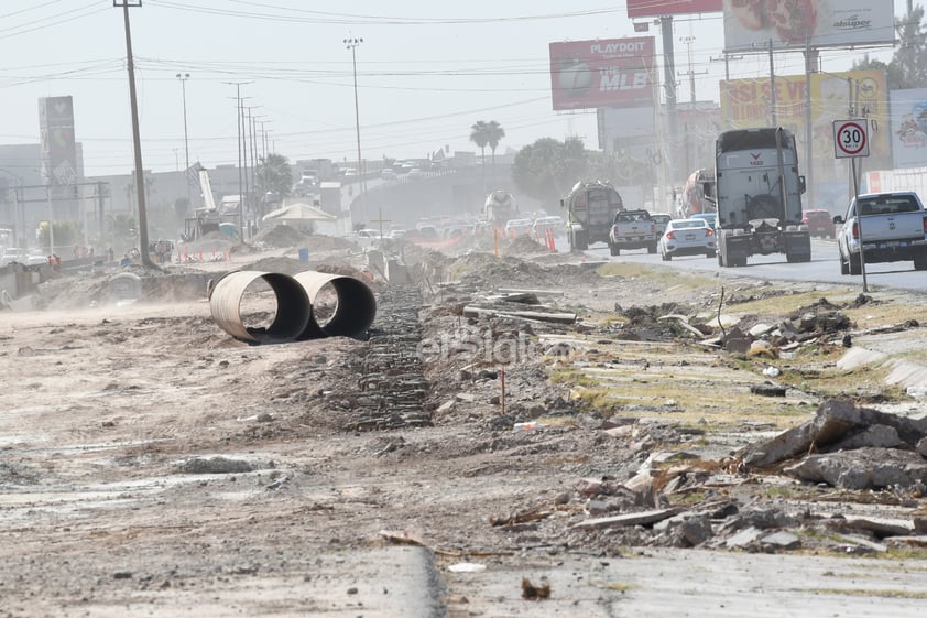 Al 48 % la obra del Giro Independencia en Torreón; se entregará en noviembre