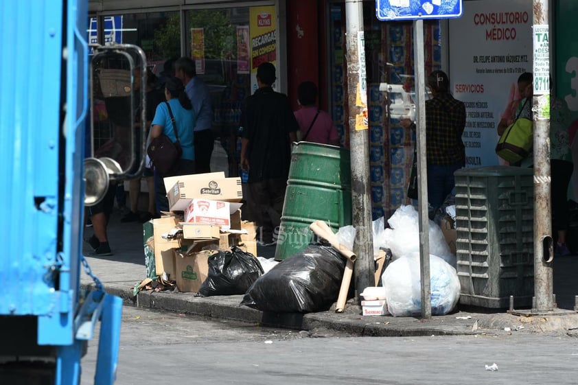 Botes de basura insuficientes.