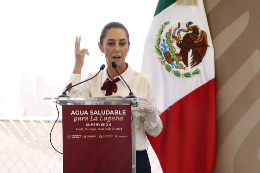 López Obrador, Sheinbaum y gobernadores de Coahuila y Durango supervisan Agua Saludable