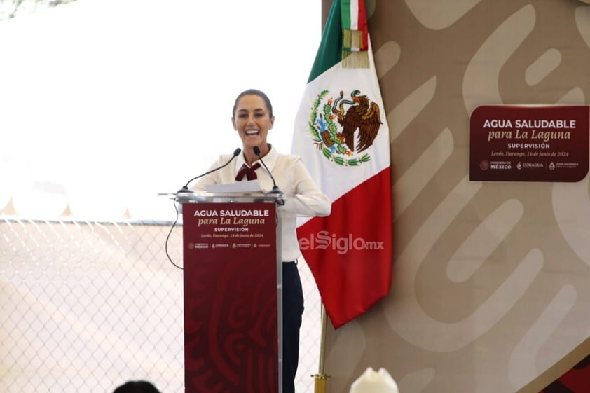 López Obrador, Sheinbaum y gobernadores de Coahuila y Durango supervisan Agua Saludable