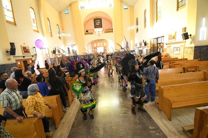 Peregrinación por la Virgen de Guadalupe en Día del Ferrocarrilero