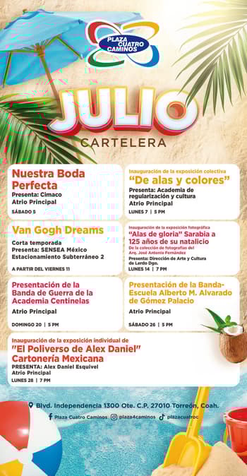 CARTELERACULTURALCUATROCAMINOSMESDEJULIO2025