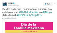 Recuerdan. El Inegi y otras dependencias enviaron un mensaje con motivo del Día de la Familia.