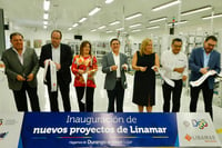 Listón. Ayer se llevó a cabo la inauguración de la ampliación de las instalaciones de Linamar, en donde se generaron 350 empleos. (EL SIGLO DE TORREÓN)