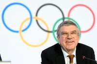 El presidente del Comité Olímpico Internacional, Thomas Bach, durante la rueda de prensa. (AP) 