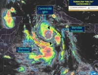 Huracán 'Delta' alcanza categoría 2 en su avance hacia Yucatán