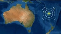 Un terremoto de magnitud 7.7 sacudió este miércoles las Islas de la Lealtad, un archipiélago del territorio francés de Nueva Caledonia, en el Pacífico Sur, y las autoridades activaron el aviso de tsunami. (ESPECIAL) 