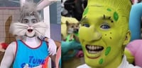 El actor de doblaje se caracterizó junto a su equipo de los personajes de los Looney Tunes, previo al estreno de Space Jam 2 (CAPTURA) 
