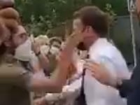 El presidente de Francia, Emmanuel Macron, relativizó este martes la bofetada recibida por parte de un espontáneo durante un viaje oficial y señaló que se trata de un acto aislado. (ESPECIAL) 