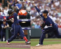  Shohei Ohtani agradeció que todas las miradas se posaran sobre él. Y Vladimir Guerrero tampoco desaprovechó el escaparate. (EFE)
