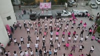 Personas de todas las edades se reunieron para conmemorar la lucha contra el cáncer de mama. (EL SIGLO DE TORREÓN)