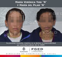 Ambas mujeres fueron detenidas en flagrancia en la ciudad de Gómez Palacio.
