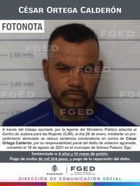 El hombre fue sentenciado a más de 8 años de prisión. (EL SIGLO DE TORREÓN)