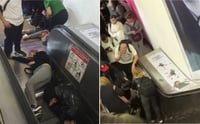 Este martes, siete personas cayeron de unas escaleras eléctricas en la estación del Metro Polanco de la línea 7. (ESPECIAL)