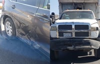Accidentes viales Camioneta y camión chocan sobre calzada Sacramento de Gómez Palacio