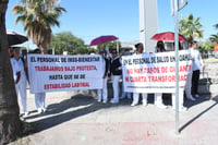 Protestas de trabajadores eventuales en Torreón. (Fernando Compeán)