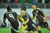 El canterano de Santos Laguna, Gerardo Arteaga (6) festejando su gol ante la escuadra de Jamaica en el debut tricolor por la Copa América 2024.