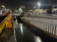 Tras las lluvias del pasado jueves, el desnivel fue cerrado de inmediato para evitar accidentes viales en Gómez Palacio.