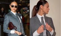 Rostros El look con corbata de Eiza González en New York Fashion Week