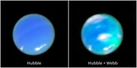 Créditos: NASA, ESA, CSA, STScI, Heidi Hammel (AURA), Henrik Melin (Northumbria University), Leigh Fletcher (University of Leicester), Stefanie Milam (NASA-GSFC).