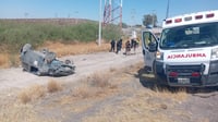Accidentes viales Pareja resulta lesionada tras volcadura en Bermejillo