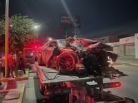 Imagen 2 lesionados, 4 postes derribados y 3 unidades chocadas deja accidente registrado en la madrugada