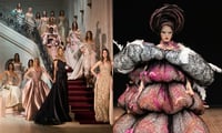 Rostros Elie Saab y Viktor & Rolf llenan de plumas la pasarela de París