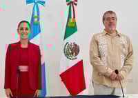 Imagen Sheinbaum y Arévalo anuncian expansión del Tren Maya a Guatemala