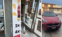 Imagen Conductora se confunde de pedal e impacta su camioneta contra tienda de conveniencia en Gómez Palacio
