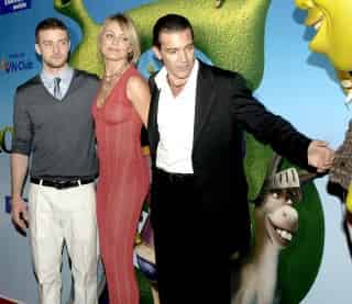 Justin Timberlake, Cameron Díaz y Antonio Banderas presentaron en Madrid la tercera parte de Shrek. (EFE)