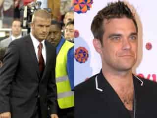 David Beckham y Robbie Williams serán novios. (Archivo)