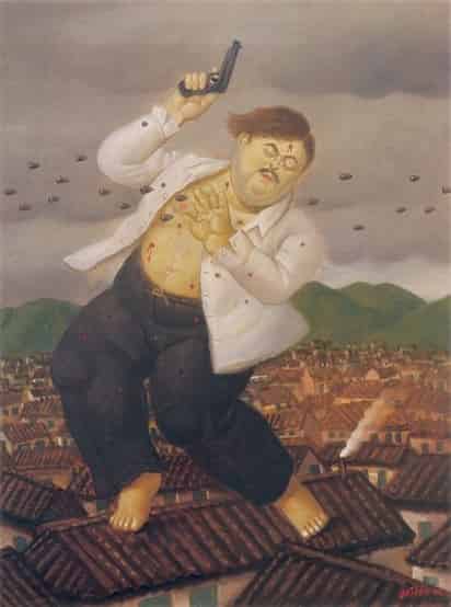 El pintor. Fernando Botero realizó varias series que retrataron los problemas sociales de Colombia, entre ellas, una sobre el narcotráfico.