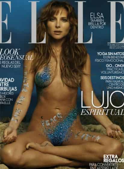 Fuera pudor. La actriz española Elsa Pataky posó desnuda para la revista Elle.